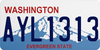 WA license plate AYL1313