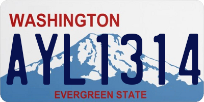 WA license plate AYL1314