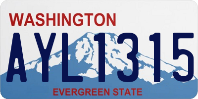 WA license plate AYL1315
