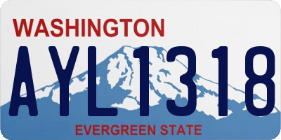 WA license plate AYL1318