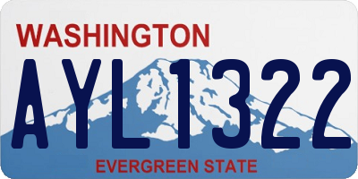 WA license plate AYL1322