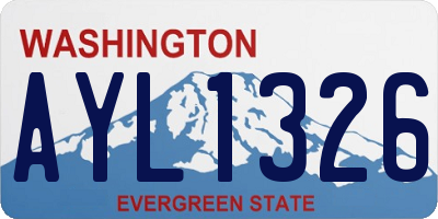 WA license plate AYL1326