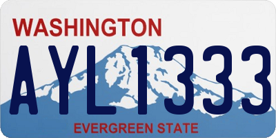 WA license plate AYL1333