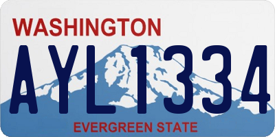WA license plate AYL1334