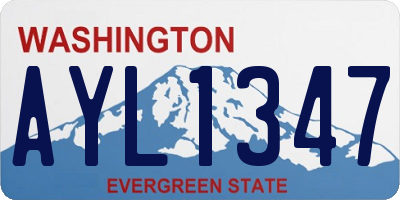 WA license plate AYL1347