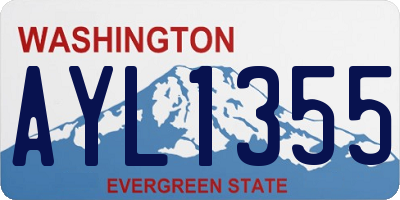 WA license plate AYL1355