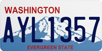 WA license plate AYL1357