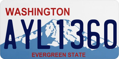 WA license plate AYL1360