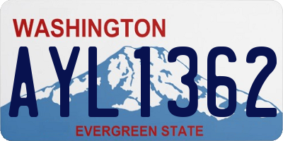 WA license plate AYL1362