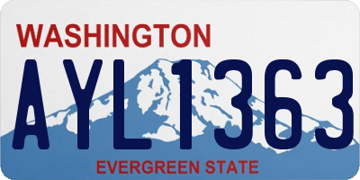 WA license plate AYL1363