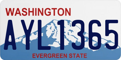 WA license plate AYL1365