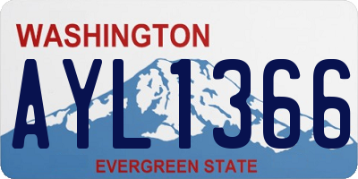 WA license plate AYL1366