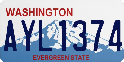 WA license plate AYL1374