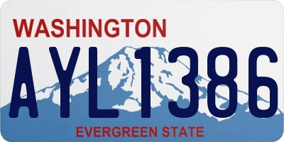 WA license plate AYL1386