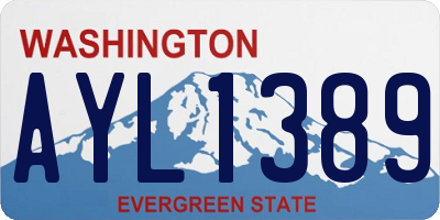 WA license plate AYL1389