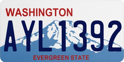 WA license plate AYL1392
