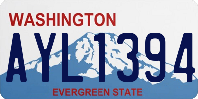 WA license plate AYL1394