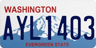 WA license plate AYL1403