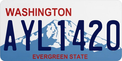 WA license plate AYL1420