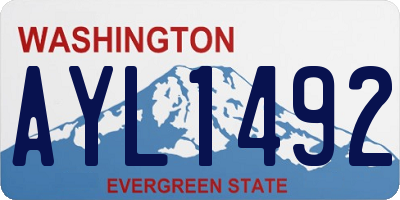 WA license plate AYL1492