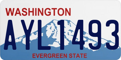 WA license plate AYL1493