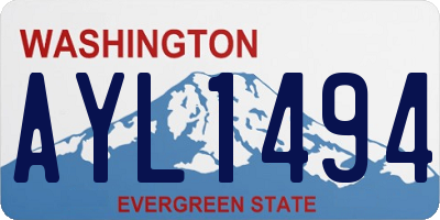WA license plate AYL1494