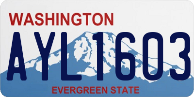 WA license plate AYL1603