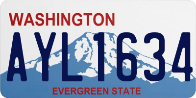 WA license plate AYL1634