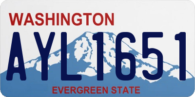 WA license plate AYL1651