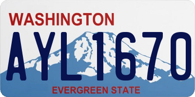 WA license plate AYL1670