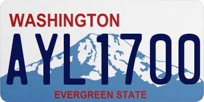 WA license plate AYL1700