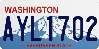 WA license plate AYL1702
