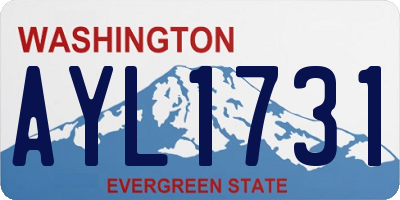 WA license plate AYL1731