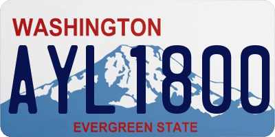 WA license plate AYL1800