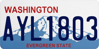 WA license plate AYL1803