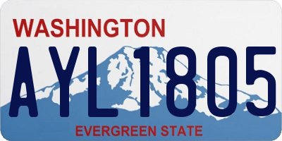 WA license plate AYL1805