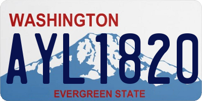 WA license plate AYL1820