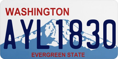 WA license plate AYL1830