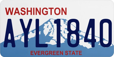 WA license plate AYL1840
