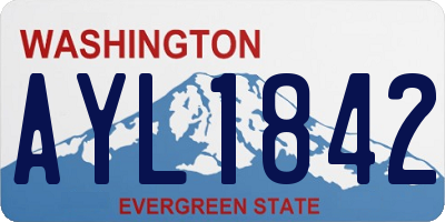 WA license plate AYL1842