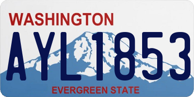 WA license plate AYL1853