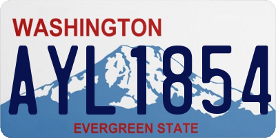 WA license plate AYL1854