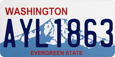WA license plate AYL1863