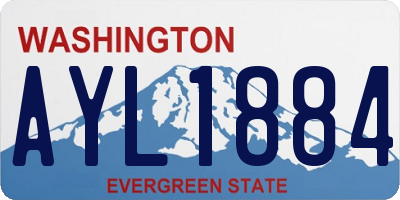 WA license plate AYL1884