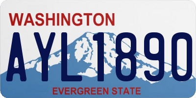 WA license plate AYL1890