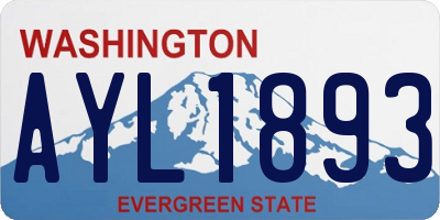 WA license plate AYL1893