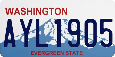WA license plate AYL1905