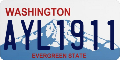 WA license plate AYL1911