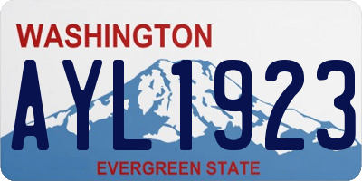 WA license plate AYL1923
