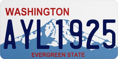 WA license plate AYL1925